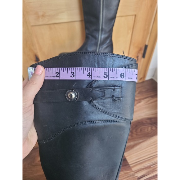 Frye Molly Button US 8 B Black Leather Knee High Tall Zip Up Riding Boots - Picture 8 of 10